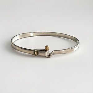 Vintage Tiffany & Co. Sterling and 18k Yellow Gold Hook & Eye Bangle Bracelet